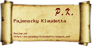 Pajenszky Klaudetta névjegykártya